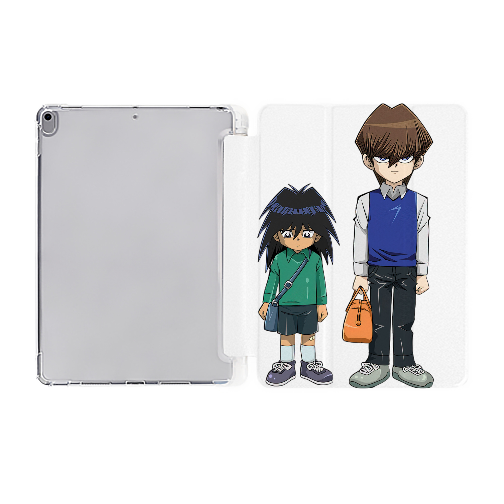 （画像用） 遊☆戯☆王 Yu-Gi-Oh! IPad ケース ペン収納付き 三つ折りスタンド PUレザー×シリコン 対応機種9.5/10.5/10.9インチ